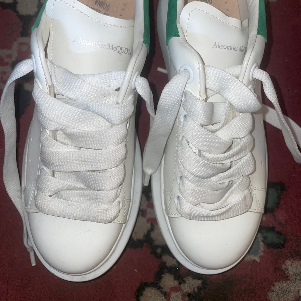 Alexander McQueen White & Green Oversized Sneakers